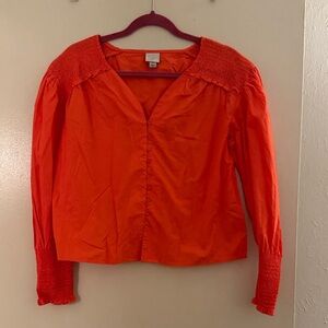 A New Day Coral Blouse with Button Detail
